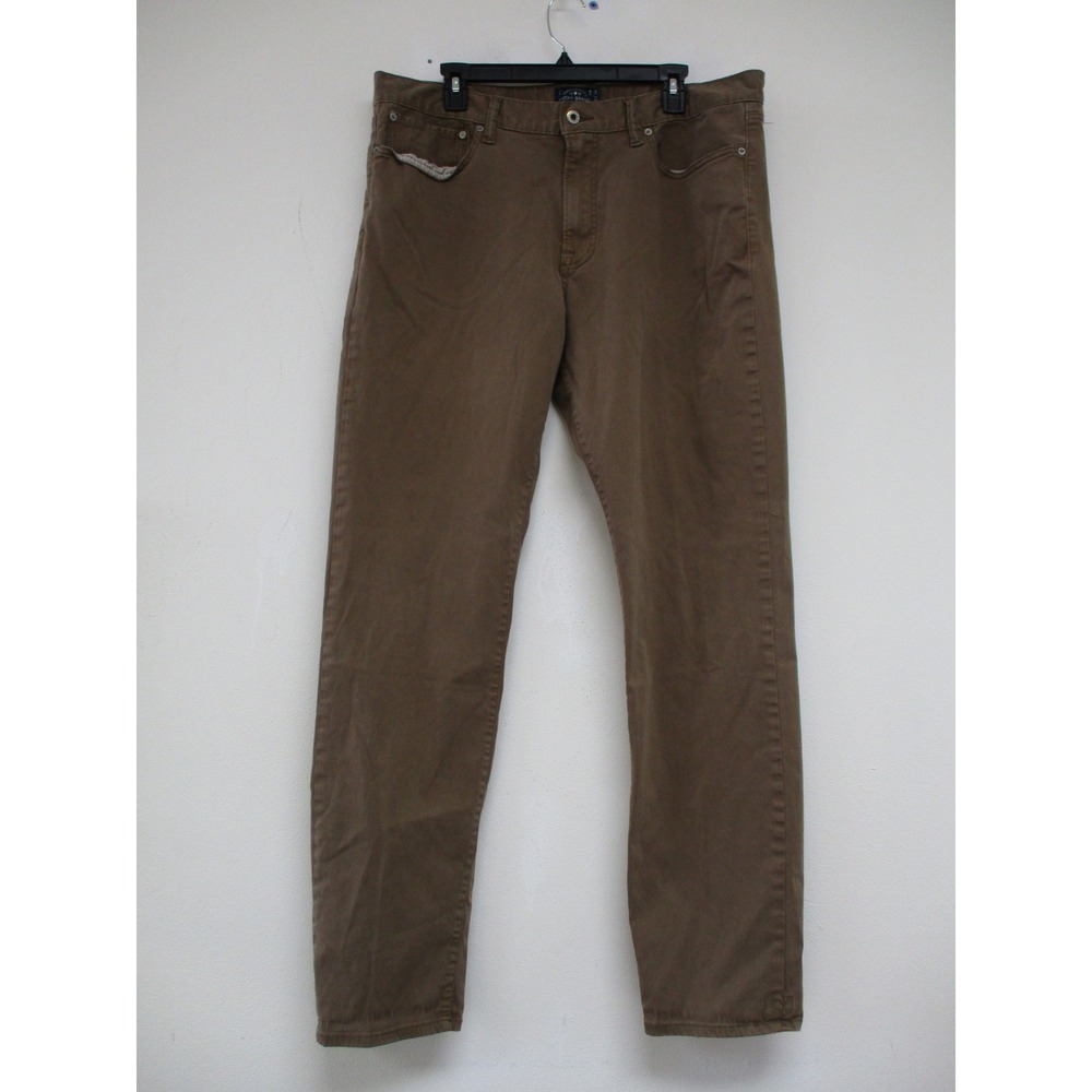 Lucky Brand 121 Heritage Slim Pants Mens 38x34 Brown Stretch Chino Casual